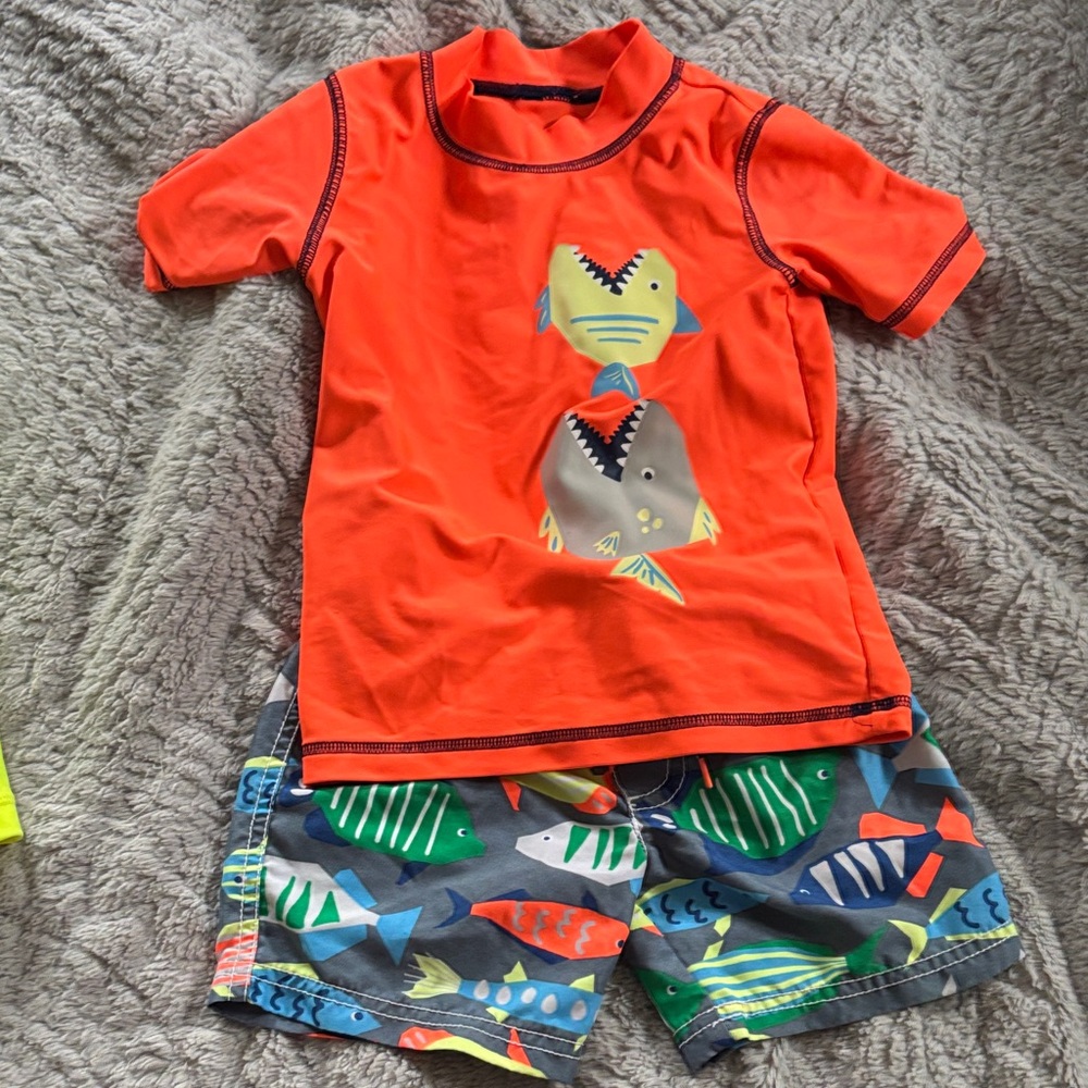 2T boys summer bundle paw patrol, swim trunks, rash guard - Picture 2 of 6